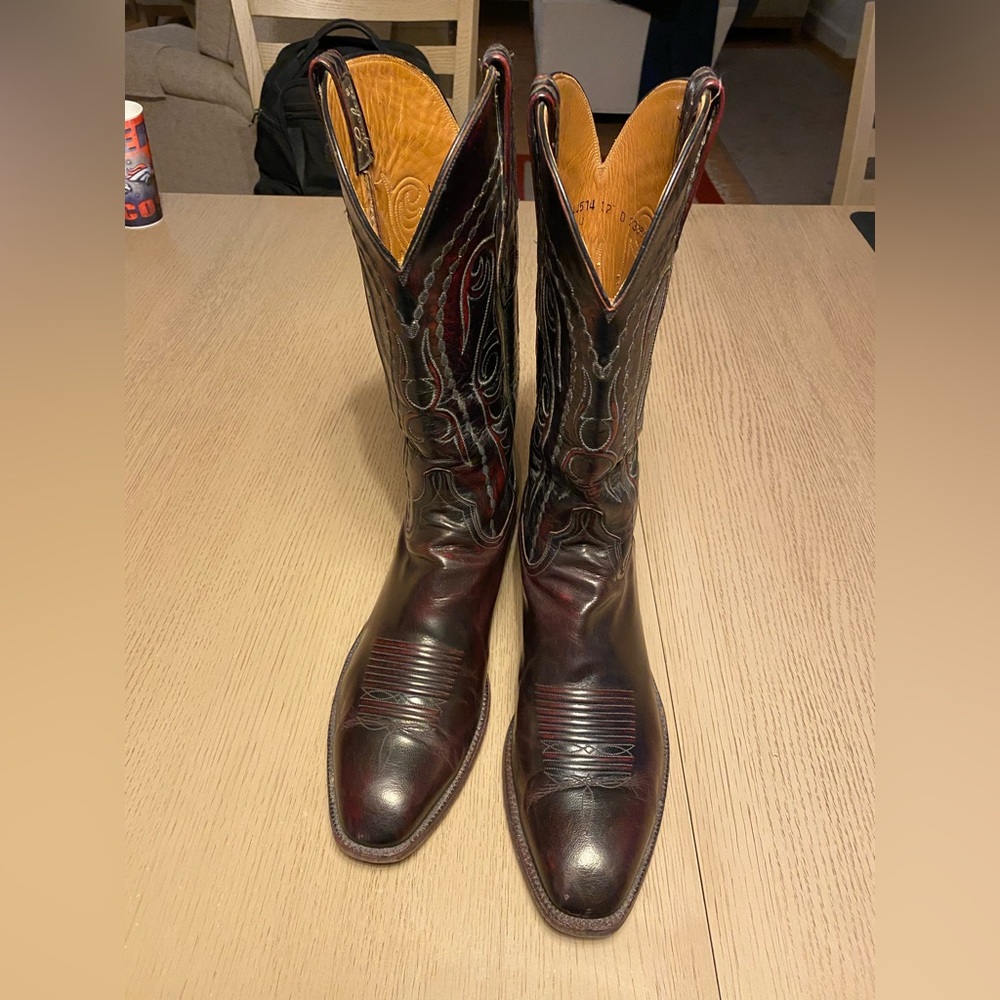 Lucchese Black Cherry Cowboy Boots 12D